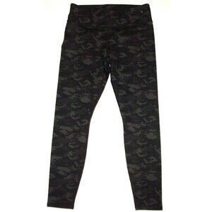 New Fabletics Womens Leggings Gray Camo XS High Waist PowerHold Yoga Run Charcoa